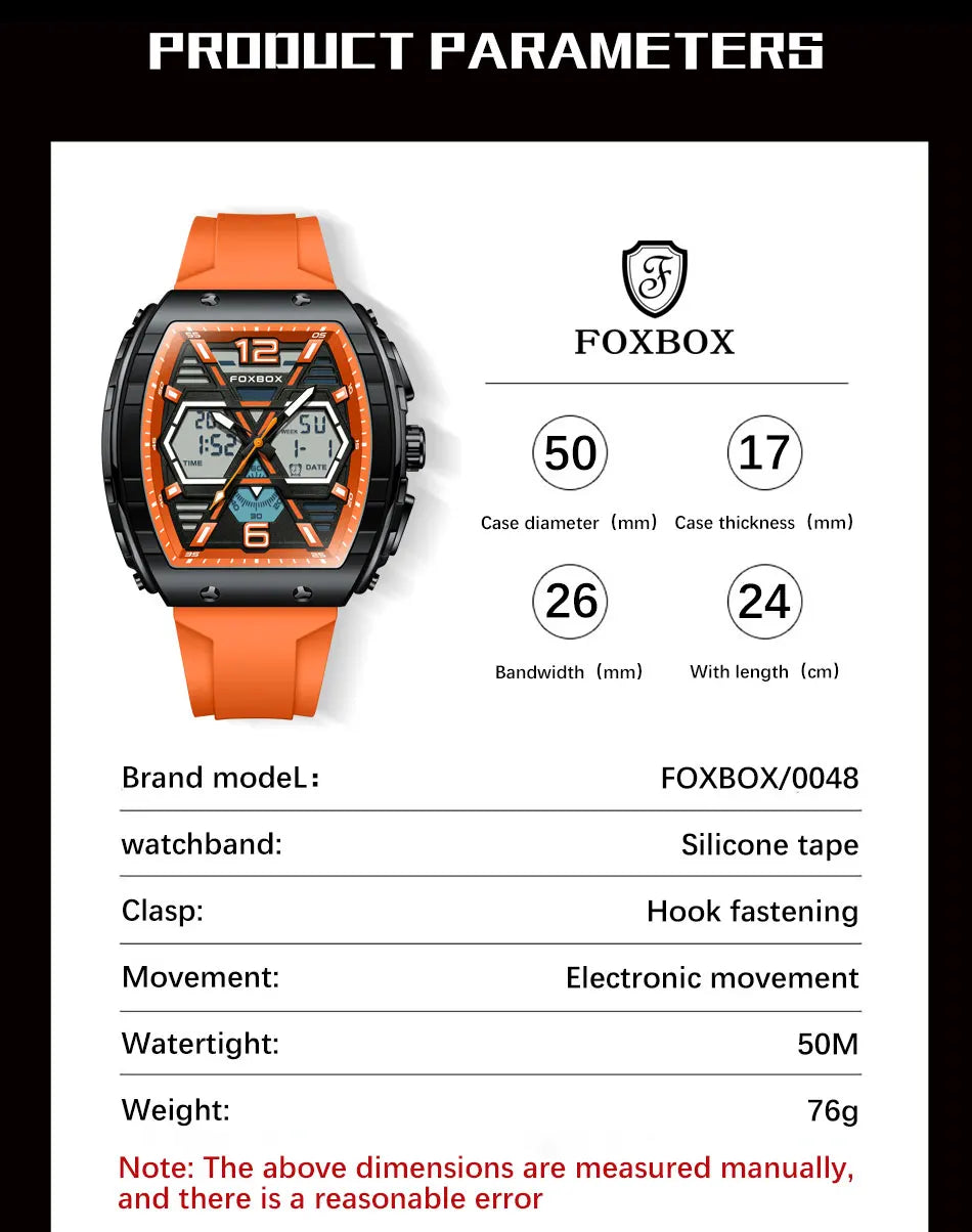 Reloj militar digital LIGE para hombre, resistente al agua hasta 50 m, LED, de cuarzo, deportivo, grande, Masculino