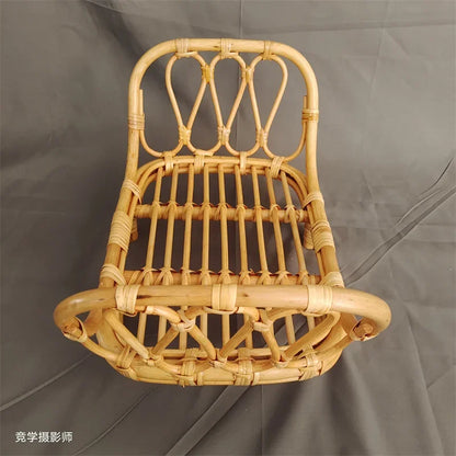 Accesorios de fotografía para recién nacidos, muebles, cesta redonda de ratán retro, accesorios para fotos de bebés, fondo para cama de bebé niña niño posando