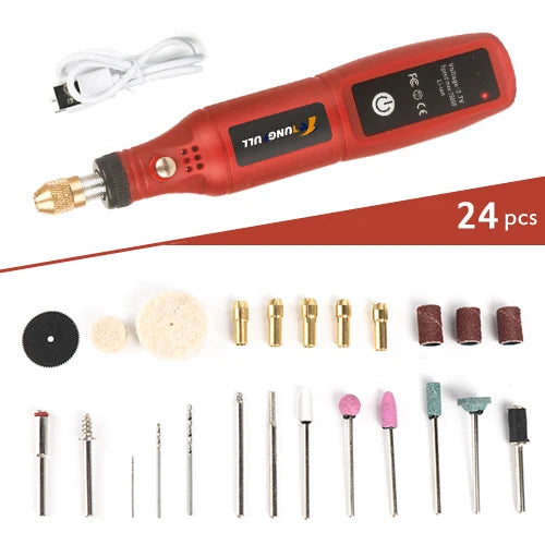 Herramienta rotativa eléctrica, pluma de grabado, carpintería, taladro eléctrico inalámbrico, pulidora de uñas, joyería pequeña, máquina de preparación de jade