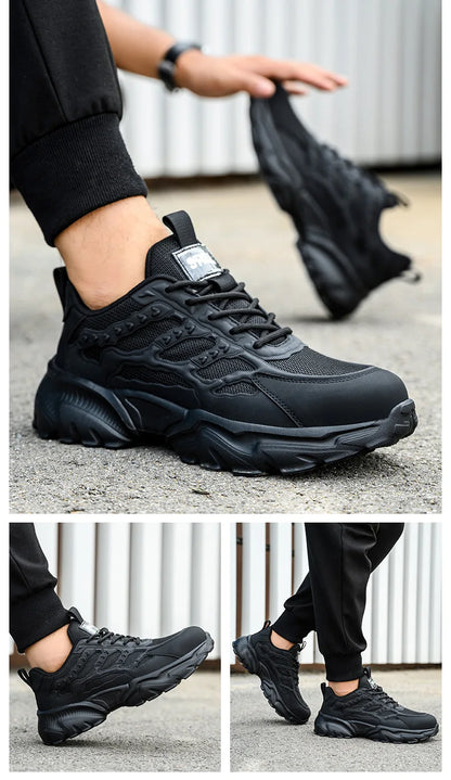 Zapatos de seguridad para hombre, ligeros, protectores, zapatillas de trabajo, calzado ligero y transpirable, zapatos de trabajo antiperforación.