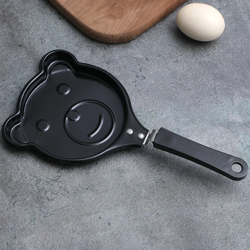 Mini sartén para tortillas, divertida sartén para desayuno con dibujos animados, sartén para panqueques, ollas antiadherentes, utensilios de cocina para el desayuno