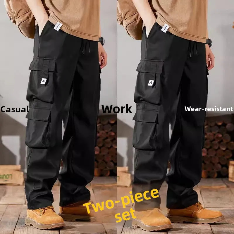 Pantalones de trabajo para hombre, de pierna recta, estilo casual, resistentes, tipo cargo, para trabajos pesados, transpirables y cómodos, estilo militar.