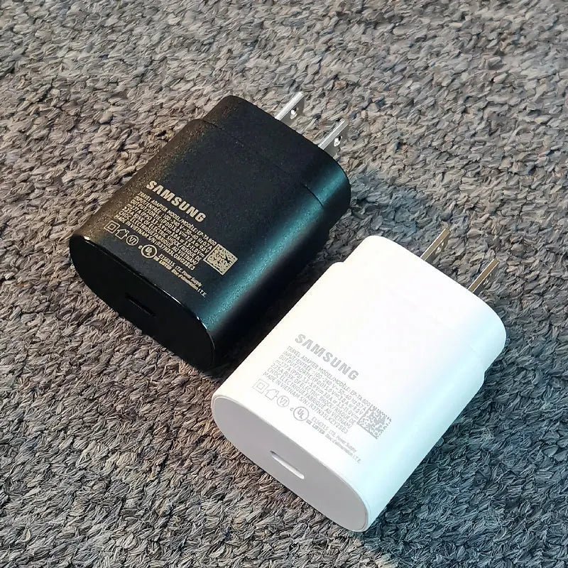 Cargador de 25 W con enchufe estadounidense para Samsung, adaptador de carga súper rápida para Galaxy S24, S23, S22, S21, S20 Ultra, Z Flip Fold, 6, 5, 4, 3, 2, A55, A35 y A25.