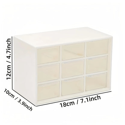 Organizador de pared de 9 cajones para suministros de oficina, papelería, joyas y artículos pequeños. Accesorio para organizar el hogar y la oficina.