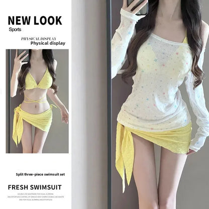 Conjunto de bikini sexy para mujer, traje de baño Pure Desire de cuatro piezas, traje de baño termal de spa para vacaciones