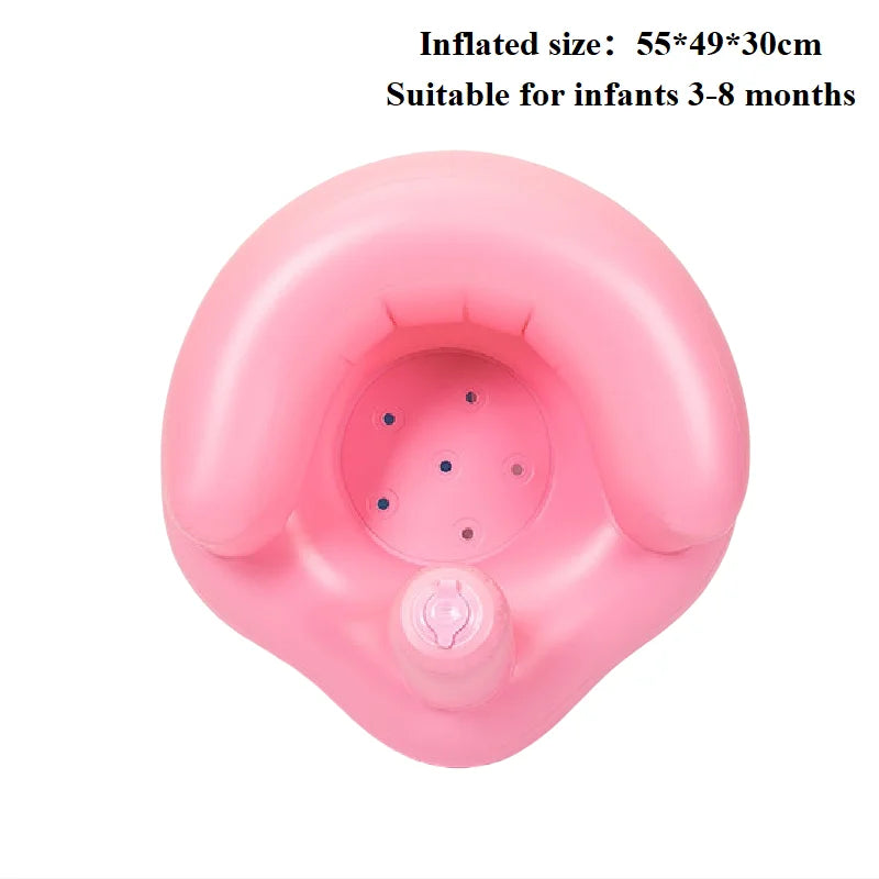 Asiento inflable para bebé con bomba de aire incorporada, silla de apoyo para la espalda para bebés de 0 a 3 años, silla de ducha portátil, asiento de suelo