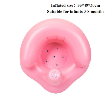 Asiento inflable para bebé con bomba de aire incorporada, silla de apoyo para la espalda para bebés de 0 a 3 años, silla de ducha portátil, asiento de suelo