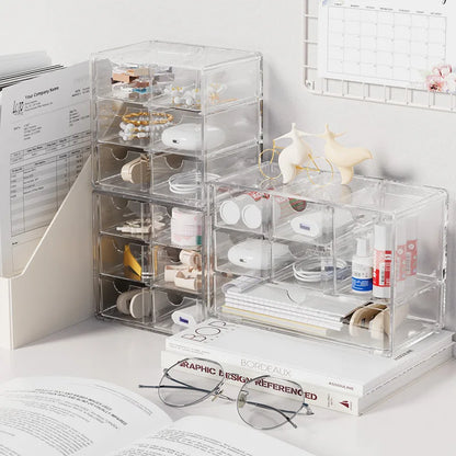 Caja organizadora de cosméticos, caja multifuncional para productos de cuidado de la piel, cosméticos, joyas, maquillaje