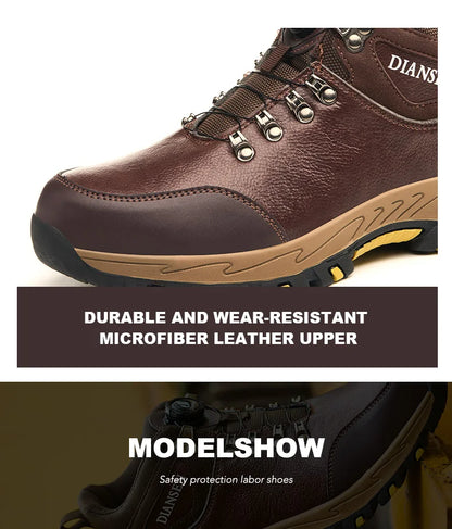Zapatos de seguridad para hombre con botón giratorio, puntera de acero, zapatillas de trabajo indestructibles, botas de trabajo a prueba de perforaciones, calzado para hombre.