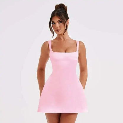 Townlike Waist Wrap Elegant A-line Dress Women Spaghetti Strap Mini 2024 Spring Summer Dress Backless Sexy Party Dresses