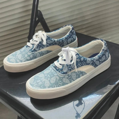 Zapatos vintage de lona para mujer, estilo nuevo, con cintura floreada, estilo tablero de ajedrez, caña baja, para hombre y mujer, venta al por mayor, de cuero y goma.