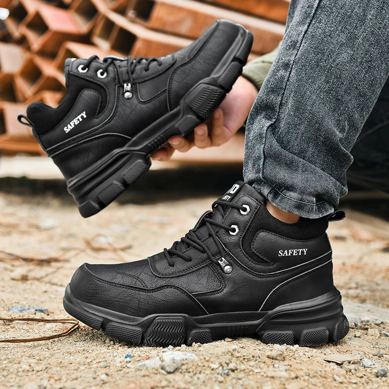 Zapatos de trabajo de seguridad unisex con puntera de acero, transpirables, antiaplastamiento, antipinchazos, calzado de protección laboral para hombres y mujeres, zapatillas, botas de seguridad.