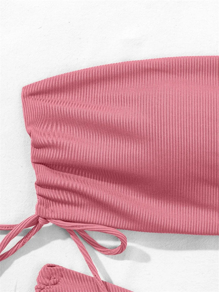 Nuevos bikinis sólidos sexis para mujer, trajes de baño push up para mujer, trajes de baño para nadar, conjunto de bikini brasileño para niña, ropa de playa para bañador