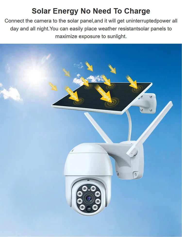 Cámara solar WiFi Tuya para exteriores, resistente al agua, 3 MP, 5 W, batería de 10000 mAh, aplicación Smart Life, PTZ inalámbrico, PIR, CCTV, seguimiento automático, 2K