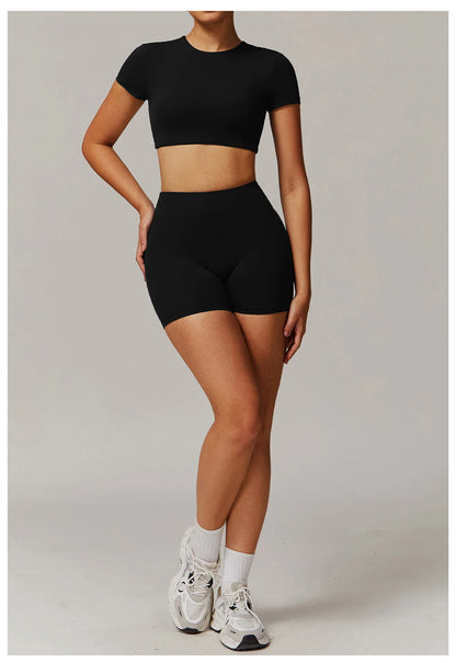 Women's Tracksuit 2PCS Yoga Sets Sportswear Workout Fitness Long Sleeved Sports Bra High Waist Leggings Gym Clothing Sports Suit