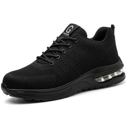 Zapatos de trabajo de protección anti-aplastamiento para hombres y mujeres, zapatos indestructibles anti-perforación, zapatos de trabajo con amortiguación de aire, zapatos de seguridad con puntera de acero para hombre.
