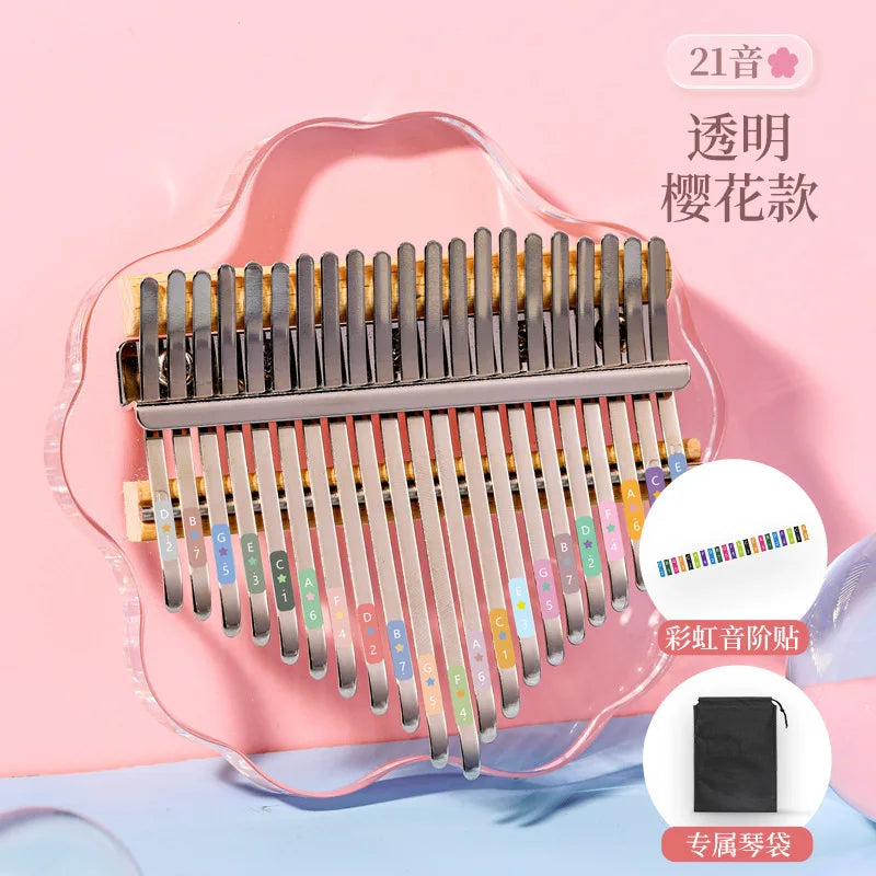 HLURU Kalimba 17, piano de pulgar de 21 teclas, cristal acrílico, Kalimba 17, piano de dedo de 21 teclas para principiantes y niños, instrumento de teclado