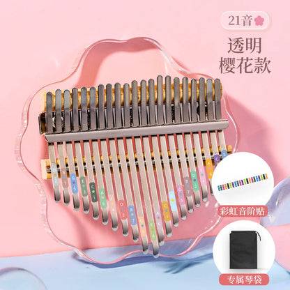 HLURU Kalimba 17, piano de pulgar de 21 teclas, cristal acrílico, Kalimba 17, piano de dedo de 21 teclas para principiantes y niños, instrumento de teclado
