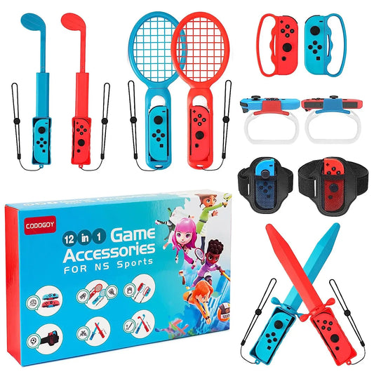 Paquete de accesorios deportivos 12 en 1 para Switch NS, compatible con juegos deportivos Switch/Switch OLED