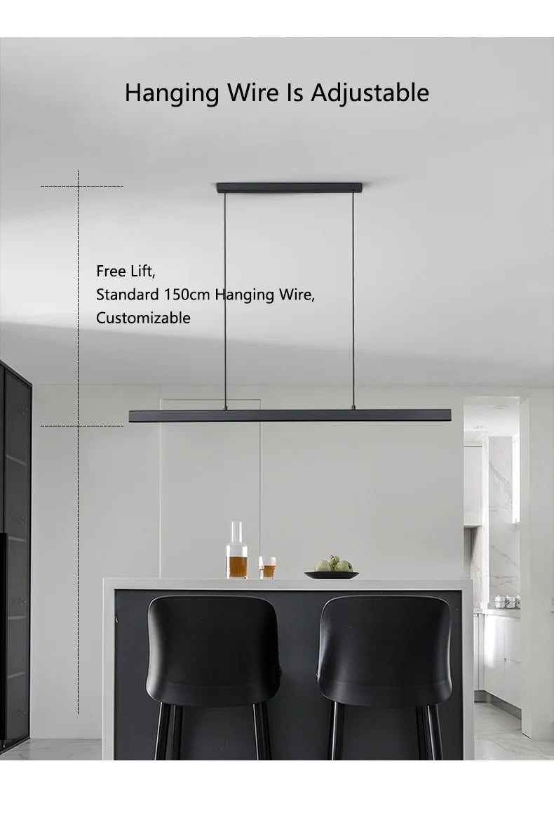 Lámpara de araña para comedor, lámpara nórdica moderna para mesa de comedor, lámpara de bar, luces para restaurante, luces de cocina, lámparas LED de tira para oficina.