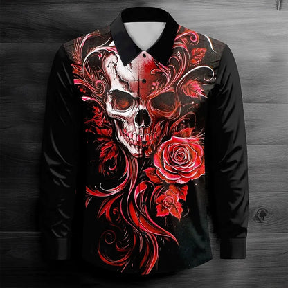 Camisa 3D de manga larga para hombre, estilo casual urbano, suave y cómoda, con un nuevo diseño tridimensional.