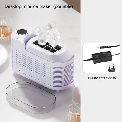 Máquina de hielo portátil pequeña de 110 V/220 V para el hogar, dormitorio, oficina, camping, 12 V, para coche, máquina automática para hacer cubitos de hielo.