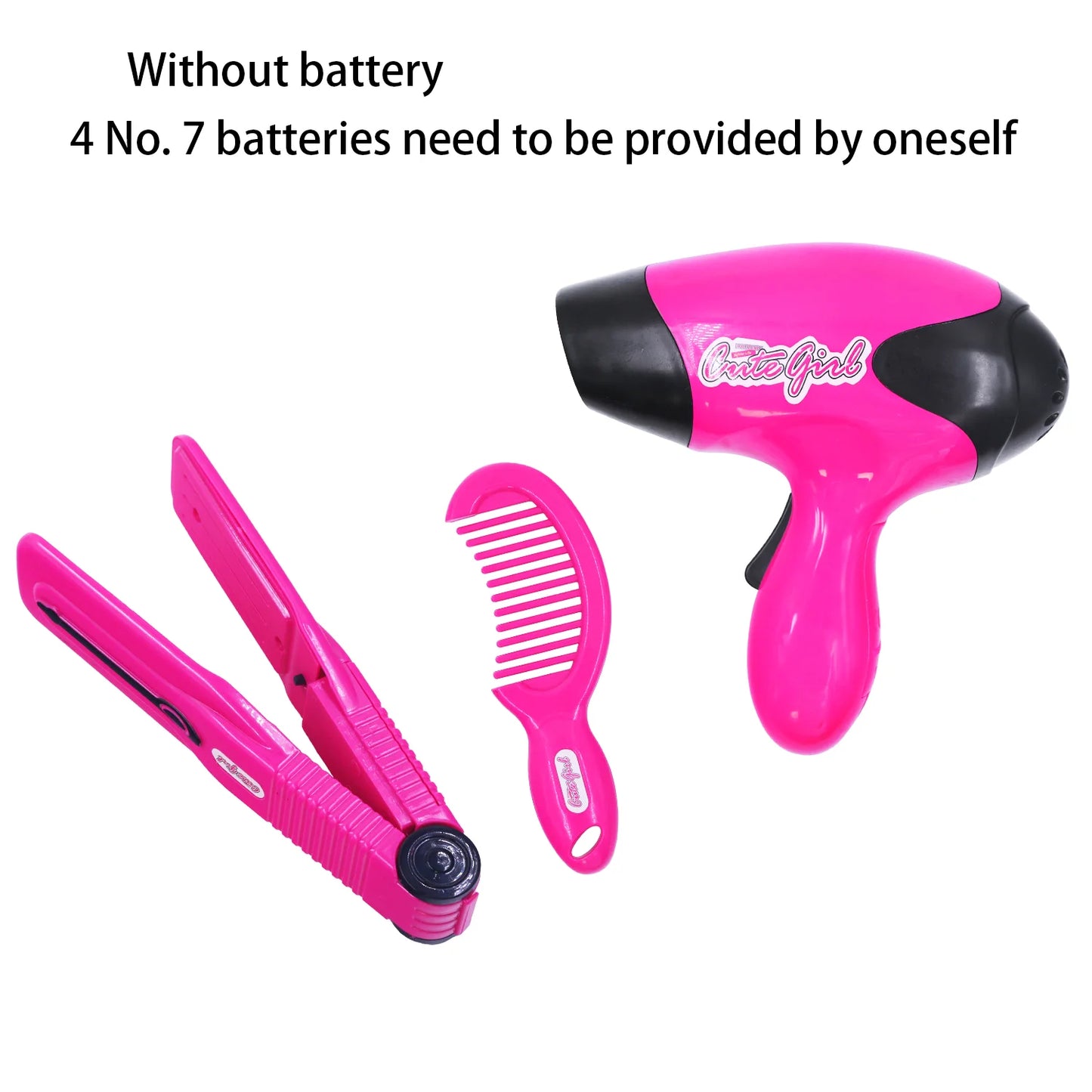 Herramientas de maquillaje, secadores de pelo, pinzas para secador de pelo, simulación de iluminación colorida 1:1, juguetes de aseo para niños, niñas, juguetes familiares