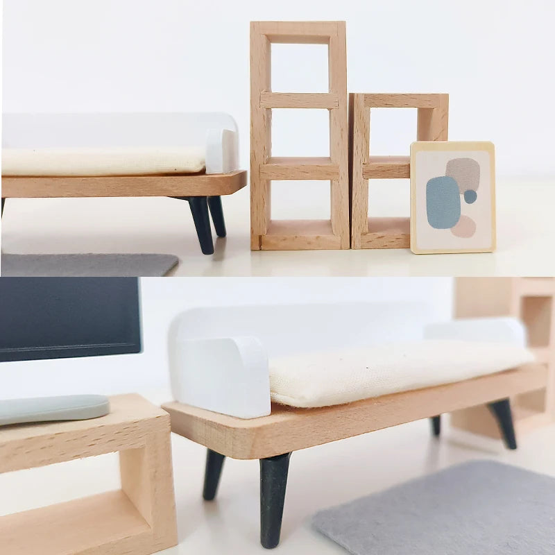 Accesorios en miniatura para casa de muñecas, colección de muebles para el hogar de la familia Forest, juego de ollas de cocina para niños y niñas, regalo