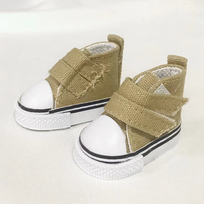 Accesorios BJD 5cm 1/6 Zapatos de muñeca Zapatos hechos a mano para muñecas Mini cordones de lona Accesorios de muñeca Juguetes casuales Regalo para niños