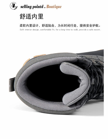 Botas de nieve de invierno para hombre, talla grande 47, para exteriores, para entrenamiento, trabajo, impermeables, antideslizantes, mantienen el calor en invierno.