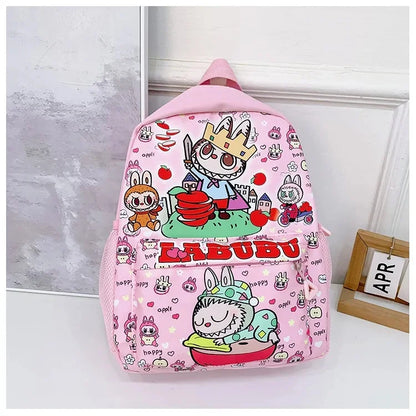 Mochila infantil de gran capacidad con dibujos animados, bonita mochila de nailon con doble hombro para estudiantes de primaria y jardín de infantes.