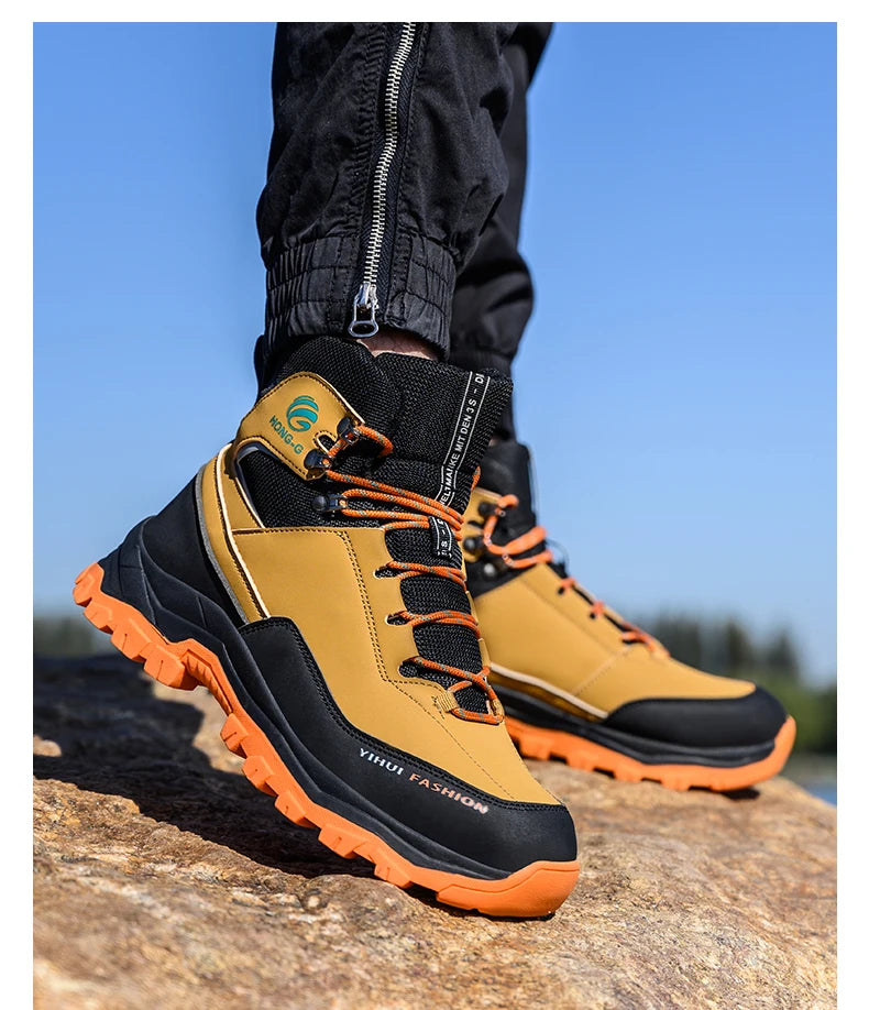 Botas de seguridad para hombre con puntera de acero, antigolpes y resistentes a perforaciones, de calidad europea.