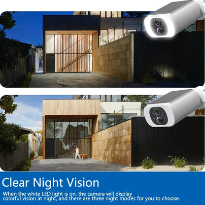 Cámara solar inalámbrica Tuya de 5 MP con wifi, alimentada por batería, para exteriores, 2K, IP66, con sensor PIR, para videovigilancia y seguridad tipo bala.