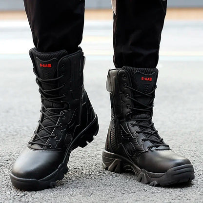 Botas tácticas para hombre, nuevas, de invierno, para combate, hasta el tobillo, antideslizantes, para trabajo, seguridad, botas militares, impermeables, para motocicleta.