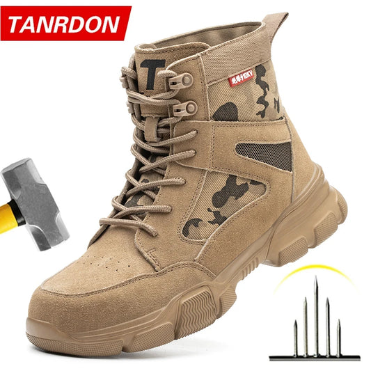 Zapatillas indestructibles, zapatos de seguridad con puntera de acero, resistentes a perforaciones, botas tácticas