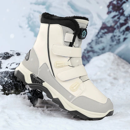 Botas de nieve impermeables para hombre, con entresuela, cálidas, para exteriores, antideslizantes y resistentes a la abrasión.
