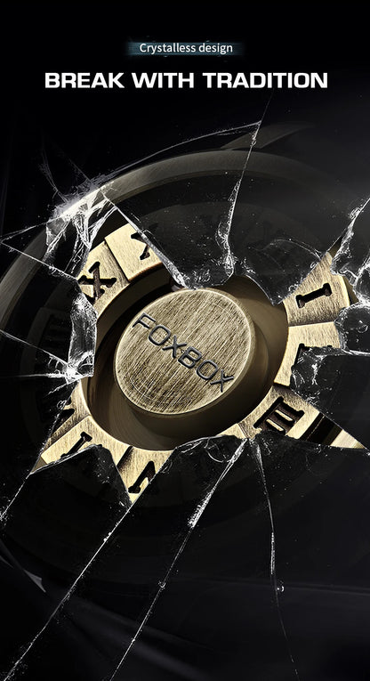 Reloj de cuarzo para hombre FOXBOX, moda, personalidad, creativo, con bola de hierro giratoria, puntero magnético, resistente al agua, para hombre, regalo + caja.