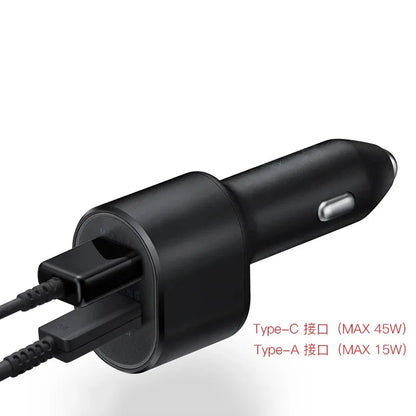 EP-L5300 Cargador de coche ultrarrápido para Samsung S25, S24, S23 Plus/Ultra Fast Charge de 60 W, 1A1C, doble USB, carga rápida adaptativa para Galaxy Z Fold/Flip 4, 5, 6 y 7