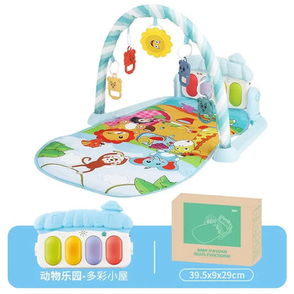 Marco de fitness multifuncional para niños, juguetes musicales para bebés, pedales, piano, marco de fitness, juego de rompecabezas, manta, tapete educativo, juguete de regalo
