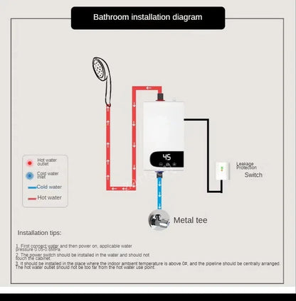 Calentador de agua instantáneo sin tanque 220v con termostato, calentador de inducción, calentadores eléctricos táctiles inteligentes para ducha