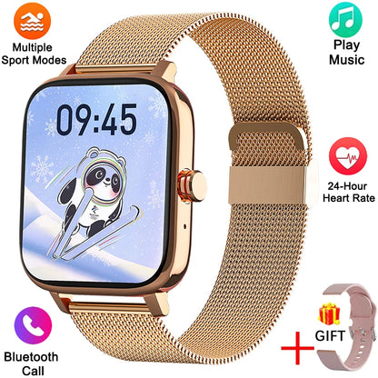 Nuevo reloj inteligente para mujer, con esfera personalizada, para Android IOS, resistente al agua, con Bluetooth, llamadas, música, reloj táctil completo para mujer