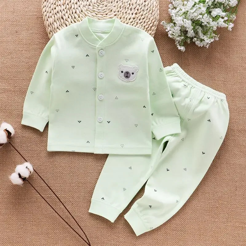 Ropa de bebé, ropa interior, camisetas y pantalones para niños, pijama para recién nacidos, conjuntos de algodón 100 % para el hogar, ropa cálida de otoño para niños y niñas.
