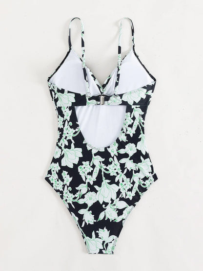 VigoBreviya 2025 Sexy Print Strapped Swimwear Women Cross Push UP One Piece Swimsuit Monokini Backless Hollow Beach Bathing Suit