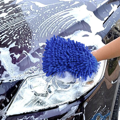 Guantes de lavado de autos Guante de chenilla Trapos de felpa Engrosados de doble cara Suministros para autos Herramientas de limpieza Accesorios para autos Detallado de autos