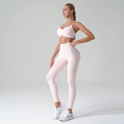 TEVEO Women's Sports Yoga Shorts Fitness Cycling Elastic Sports Pants Ignite Sculpt Scrunch Short Yoga Bra Set leggings