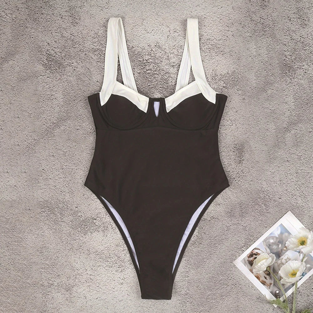 Traje de baño de una pieza para mujer, transpirable, con curvas, modesto, con cuello en V, control de abdomen, para ocio y entretenimiento.