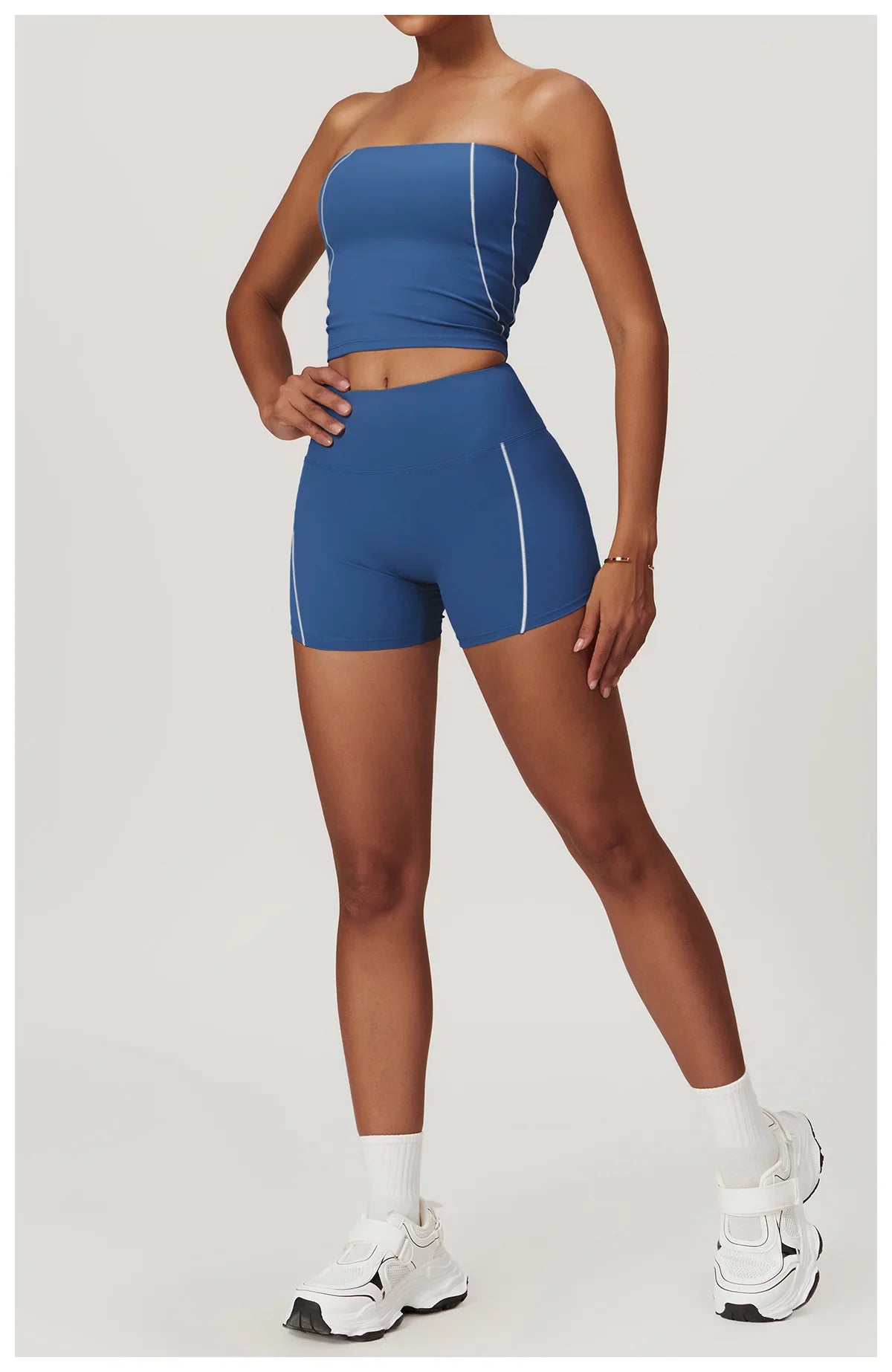 Conjunto deportivo de yoga FUBEIKE para mujer, de verano, color nude, ajustado, con espalda descubierta, ideal para gimnasio, ropa deportiva para mujer, para correr al aire libre.