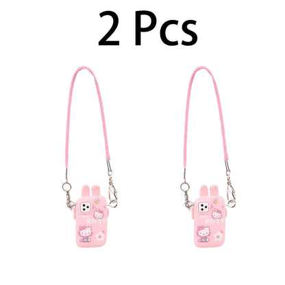 Accesorios para Labubu Accesorios para Crybaby Bolso para cámara de teléfono estilo dibujos animados Accesorios para muñecos de peluche Colgante Abanico Regalo de cumpleaños