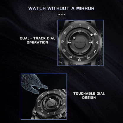 Reloj FOXBOX con diseño de planeta, puntero magnético flotante, rodamiento de bolas libre, creativo, sencillo, resistente al agua, de cuarzo para hombre.