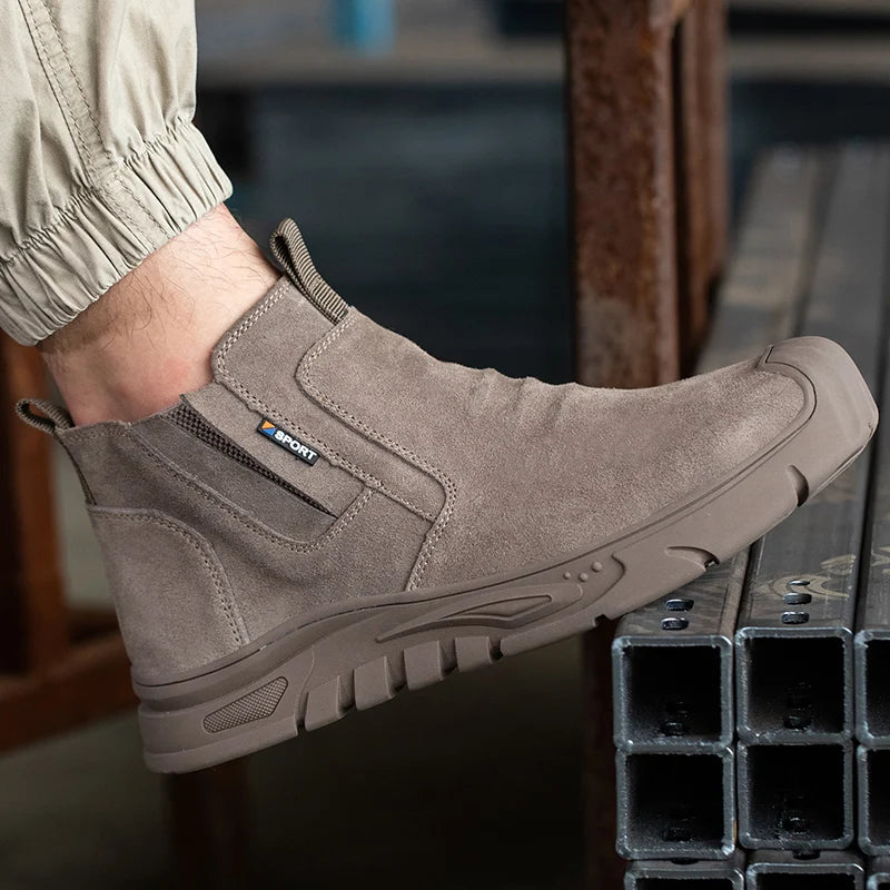 Botas de trabajo con puntera de acero, calzado de trabajo antiperforación para hombre, zapatos de trabajo indestructibles, zapatos de trabajo para exteriores, botas de seguridad para hombre.